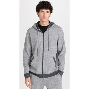 Faherty Double Knit‎ Full Zip Up Hoodie Mens XL Gray Cotton Blend Casual Lounge